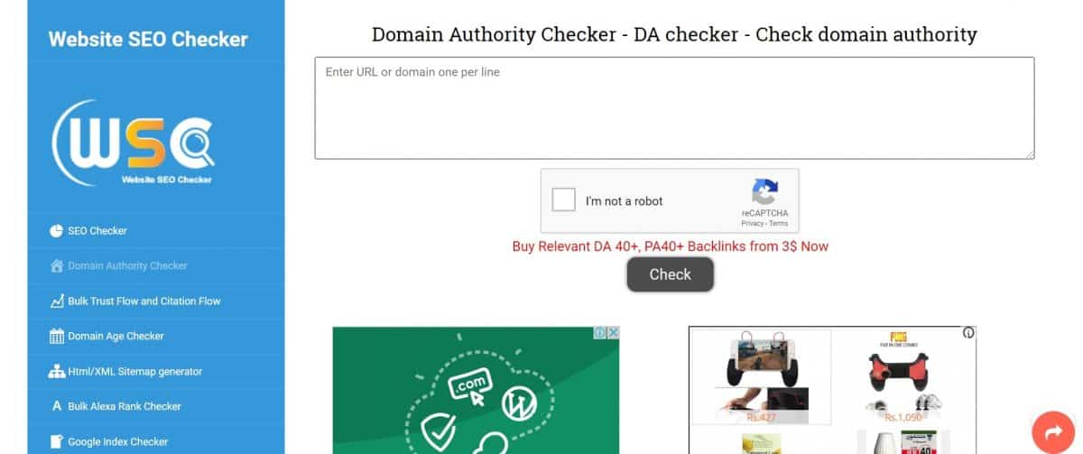 free domain authority checker	
